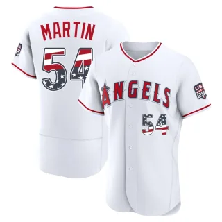 Men's Authentic White Trevor Martin Los Angeles Angels USA 250 Fourth Of July Home Jersey