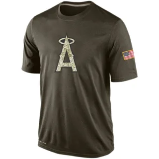 Men's Olive Los Angeles Angels Dri-Fit Salute To Service KO Performance T-Shirt