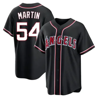 Men's Replica Black Trevor Martin Los Angeles Angels Fashion Out Jersey