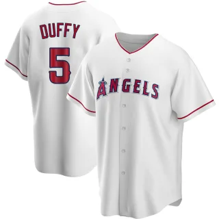 Men's Replica White Matt Duffy Los Angeles Angels Home Jersey