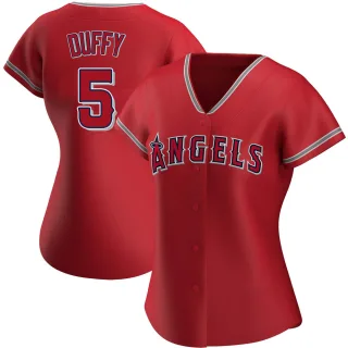 Women's Authentic Red Matt Duffy Los Angeles Angels Alternate Jersey
