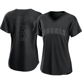 Women's Replica Black Anthony Rendon Los Angeles Angels Pitch Fashion Jersey