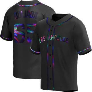 Youth Replica Black Holographic Jose Quijada Los Angeles Angels Alternate Jersey